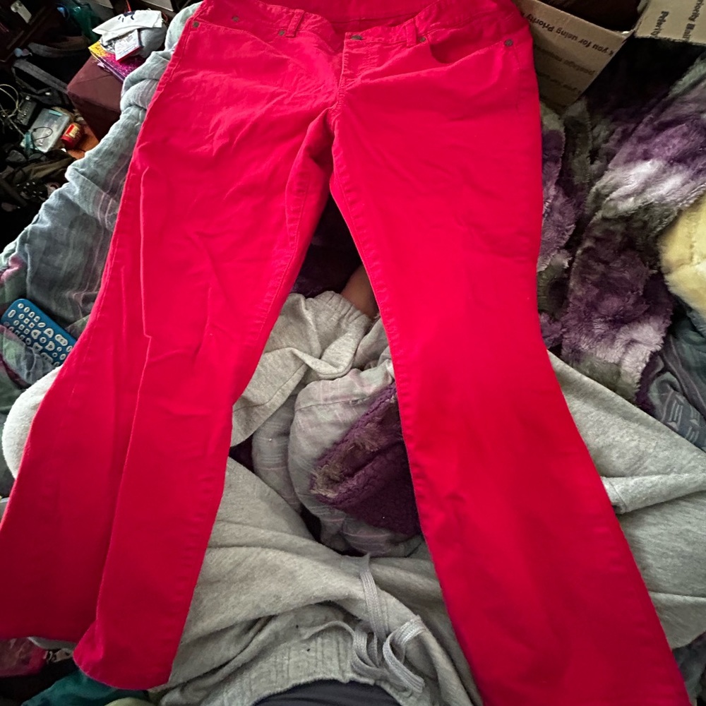 Red baggy/over fitting jeans